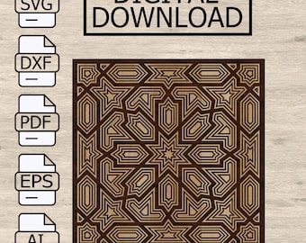 Traditional Moroccan geometric patterns, professional digital files for laser and CNC cutting.