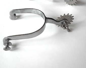 Para ostrog kowbojskich Vintage Western z Jingle Bobs Star Rowels w kolorze srebrnym