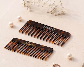 Graduation Gift 2026, Bridesmaid Proposal Gift, Custom Name Comb, Personalized Tortoiseshell Hair Comb, Bridal Party Favor, Gift for Her