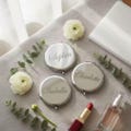Personalized Compact Mirror, Custom Bridesmaid Gift, Engraved Silver Pocket Mirror, Wedding Party Favors, Maid of Honor Proposal Gift product logo