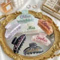 Rhinestone Name Hair Claw, Bling Custom Hair Clip, Large Acetate Claw Clip, Sparkly Personalized Gift, Marble Pattern Jaw Clip product logo