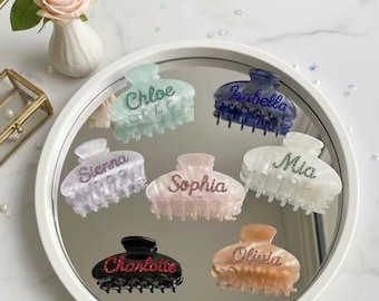 Custom Bridesmaid Hair Clips,Personalized Rhinestone Name Claw Clip,Bachelorette Party Favors, Bridal Shower Gift,Maid Gift