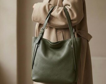 Borsa a tracolla da donna fatta a mano, borsa della spesa in pelle, borsa tote in pelle, borsa tote extra large, borsa a tracolla, borsa tote in pelle, borsa tote per laptop