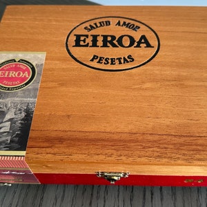Eiroa by Christian Eiroa Solid Wood cigar box jewelry box-(repurposed/upcycled cigar box)