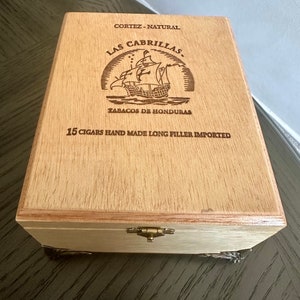 Las Cabrillas Cigar Box Turned Jewelry Box-Solid wood cigar box repurposed/upcycled in to jewelry box
