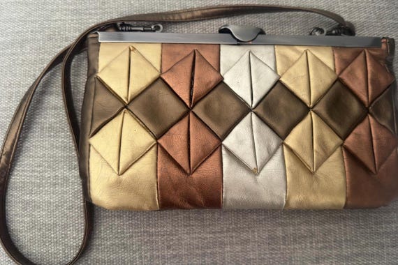 Vintage Metallic Patch Shoulder Bag - image 2