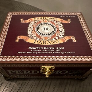 Perdomo cigar box in beautiful mocha brown turned Jewelry Box (repurposed/upcycled cigar box).