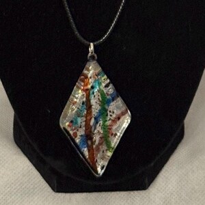 Jewelry Set- Glass Pendant Necklace with coordinating dolphin dangle earrings