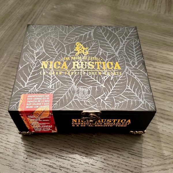 Authentic Drew Estate (Nica Rustica) Cigar Box Turned Jewelry/Memory/Keepsake Box- (repurposed/upcycled cigar box)