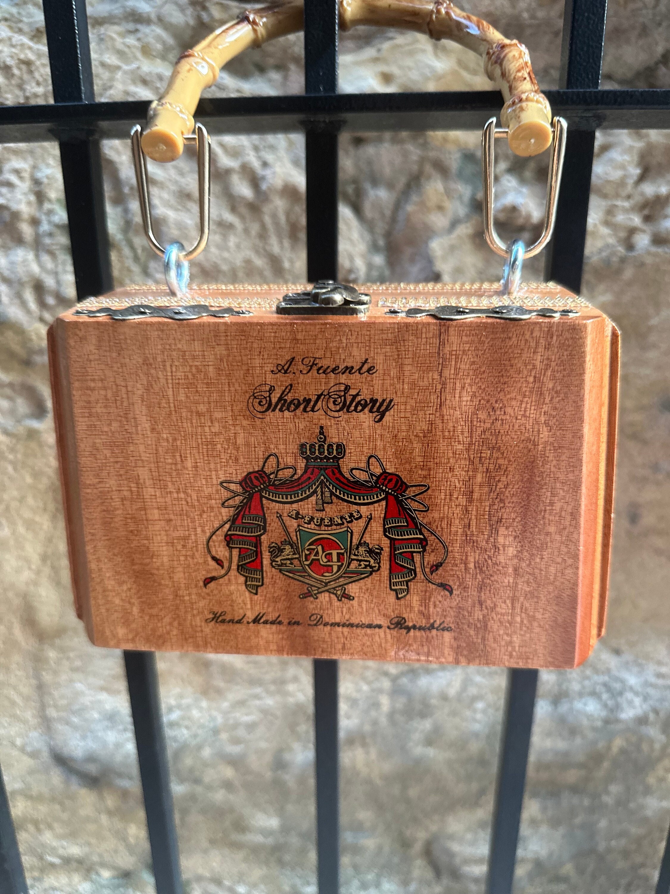 Upcycled Cigar Box Purse: A. Fuente Short Story, Bamboo Handle - Etsy
