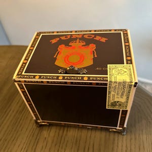Cigar Box Jewelry Box re-purposed from an  authentic “Punch” cigar box