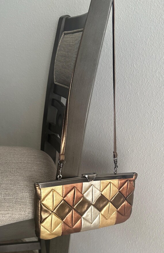 Vintage Metallic Patch Shoulder Bag - image 4