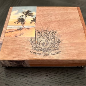 Authentic Florida Sun Grown Cigar Box Turned Jewelry/Memory/Keepsake Box-(repurposed/upcycled cigar box)