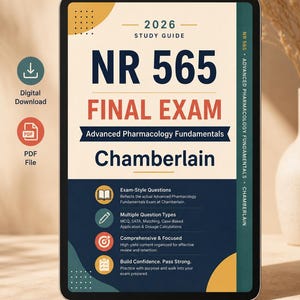 NR 565 Final Exam 2026, Advanced Pharmacology Fundamentals | Chamberlain Practice Questions (Digital Download)