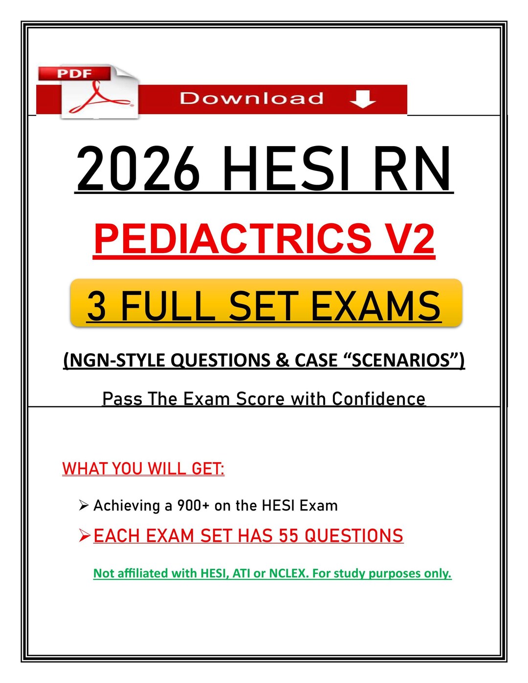 HESI Peds Exam (2026) | Pediatrics Nursing RN Practice Questions | NGN ...