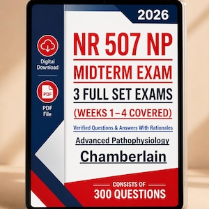 NR 507 NP Midterm Exam Prep, 2026 Advanced Pathophysiology Practice Questions with Answers and Rationales, Chamberlain PDF Guide