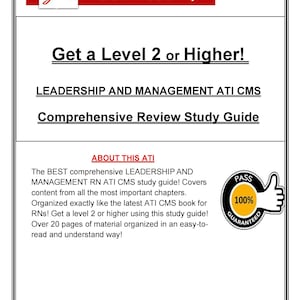 ATI Leadership and Management CMS Study Guide | Ati Level 2 Notes (Pdf)