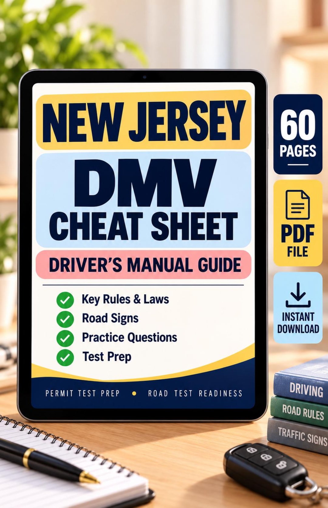 New Jersey DMV Cheat Sheet 2026 | 150 Practice Questions, Correct ...