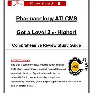 Guía de estudio de farmacología ATI CMS / Repaso para enfermeros/as registrados/as / Preparación para el examen ATI de nivel 2