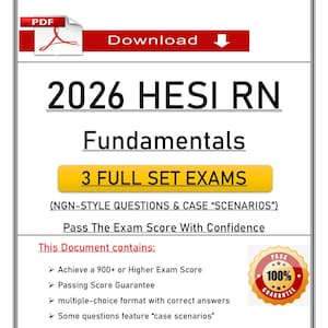 HESI RN Fundamentals Study Practice, 2026 -style questions & case scenarios | Nursing Study Guide