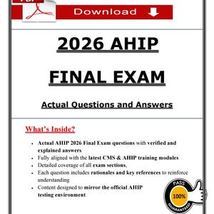 Examen final AHIP 2026 (PDF) / Preguntas y respuestas de práctica / Guía de preparación para Medicare CMS