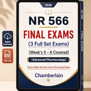 NR 566 Prüfungsvorbereitung, Wochen 5–8: Übungsfragen zur fortgeschrittenen Pharmakologie, Chamberlain-Studienführer (PDF-Download)