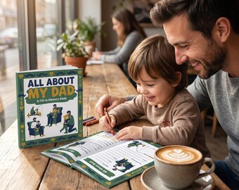 All About My Dad Book | Fathers Day Fill-In Memory Book | Kids Activity Printable | Personalized Keepsake Gift for Dad | Digital Download