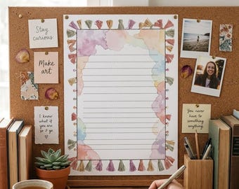 Boho Journal Pages | Printable Mom Journal Kit | Watercolor Daily Planner | Pastel Tassel & Floral Digital Download