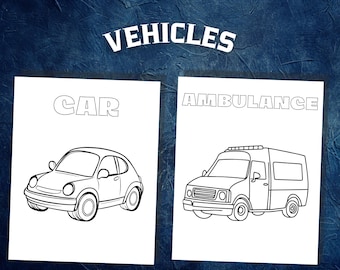 Páginas para colorear de vehículos para niños: coches, camiones y más para imprimir (PDF)