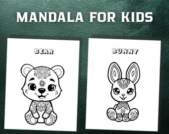 Mandala Malvorlagen für Kinder, Niedliche Mandala Ausmalbilder, Malbuch, PDF zum Downloaden