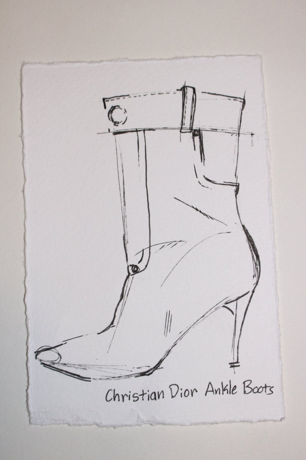 Original Fashion Boot Illustration 2015 Luxury Shoes Etsy
