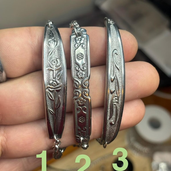 Pulseras de cuchara de acero inoxidable ajustables