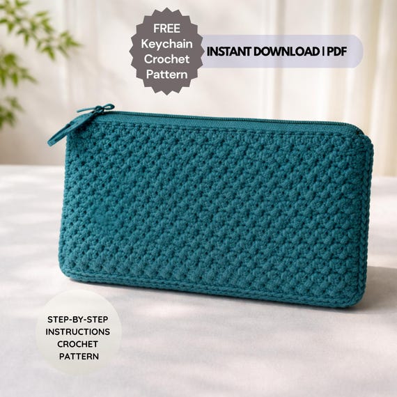 Love Crochet Makeup Bag Pattern PDF: Beginner Friendly DIY Cosmetic & Toiletry Zippered Pouch Pattern (Digital PDF Tutorial for Download)