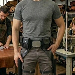 Star Wars Inspired Mandalorian Ax Woves Leather Utility Belt Handmade Cosplay Belt with Holster & Pouches. image 3
