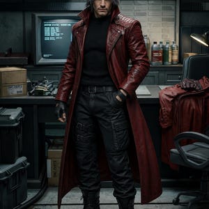DMC 3 Dante Leather Trench Coat | Devil May Cry 3 Cosplay Costume | Men's - Women's.