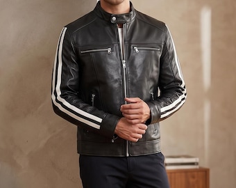 Leon S. Kennedy Cosplay skórzana kurtka ręcznie robiona w stylu motocyklowym Resident Evil.