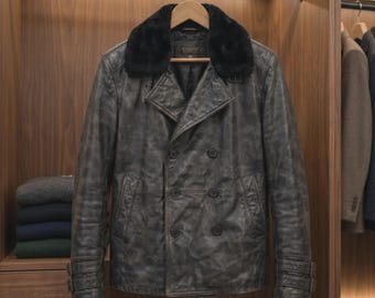 Leon S Kennedy RE9 Requiem Kurtka ze skóry owczej z motywem Resident Evil Cosplay Płaszcz z futrzanym kołnierzem.