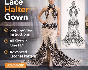 Häkelanleitung PDF | Elegantes Häkelkleid Maxikleid | Anfänger bis Fortgeschrittene Tragbar, Sommer & Festliche Kleid