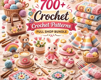 700+ Crochet Patterns Bundle | Amigurumi Crochet Pattern Pack | PDF Crochet Patterns | Crochet Toy Patterns | Beginner Crochet