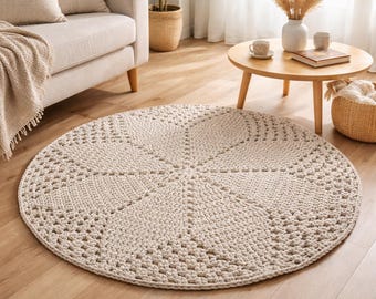 Patroon zacht gehaakt vloerkleed | Zacht gehaakt vloerkleed pdf | Gezellige woondecoratie | Geschikt voor beginners | Direct downloaden