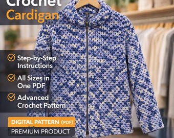 Patroon comfortabel gehaakt vest PDF Digitale download Gezellig eenvoudig gehaakt vestpatroon voor dagelijks gebruik