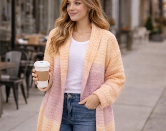 Patroon gehaakt sloungevest | Gehaakt loungevest PDF | Gehaakt kledingstuk voor beginners | Directe digitale download