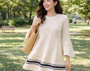 Patroon gehaakte trapezejurk | Gehaakte jurk pdf | Gehaakt kledingstuk voor beginners | Directe digitale download