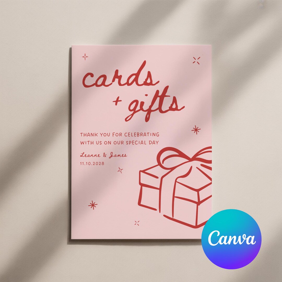 Cards and Gifts Sign Template | Hand-drawn Style | Editable in Canva ...