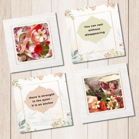 Printable Affirmation Cards, Gentle Healing Poem, Self Care Ritual (JPG PDF A4)
