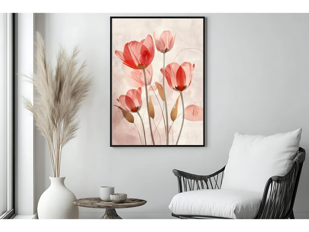 Abstract Tulip Print, Modern Floral Wall Art (digital Download) - Etsy
