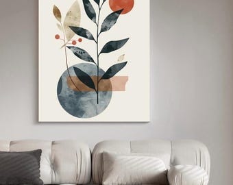 Abstract Botanical Art Print, Modern Minimalist Home Decor