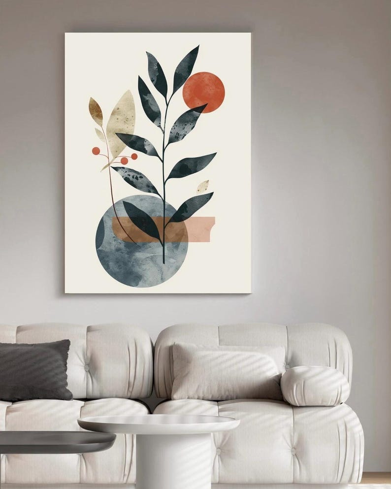 Abstract Botanical Art Print, Modern Minimalist Home Decor - Etsy