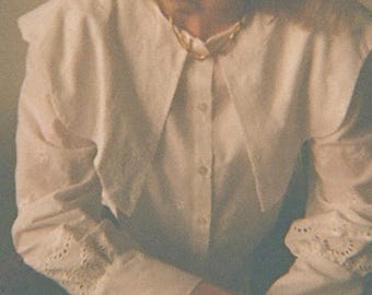 Wavy Collar Blouse & Dress Sewing Pattern — PDF Digital Download, Inclusive Sizing, Statement Collar, Gathered Sleeve, Loose Fitting