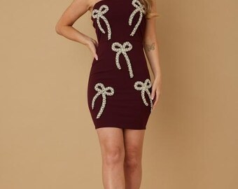 Pop Ribbon Art Dress Colorful Artistic Print Statement Dress Modern ...